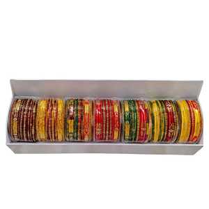 Juego de Brazaletes de Vidrio Tradicionales Indios, Churiyan Coloridos para Mujer, Joyería Nupcial, Accesorios de Moda, Proveedor Mayorista - Product Image 1