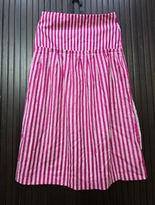 Falda midi plisada a rayas de cintura alta para mujer, estilo casual, tejida, cómoda y ajustada - Product Image 2