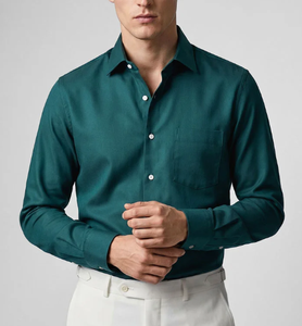Chemise habillée formelle à manches longues pour homme, col boutonné, en polyester, pour le bureau, vente chaude personnalisée, hauts professionnels, fabrication OEM ODM - Product Image 4