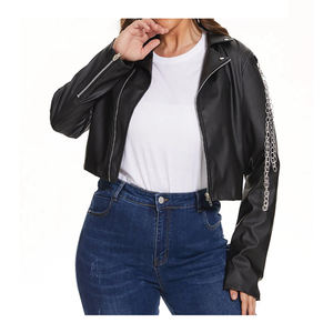 Stylish <b>Women's</b> Leather <b>Jacket</b> with Modern Casual Design Waterproof & Eco-Friendly Nylon Lining for Outdoor Daily Use - Product Image 4