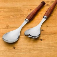 Ensemble de couverts élégants en acier inoxydable avec manche en bois, finition mate, qualité 304, durables, pour la maison