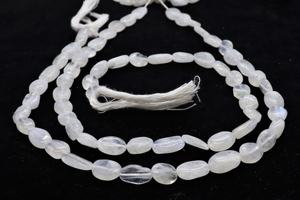 Perles ovales lisses en pierre de lune arc-en-ciel blanc naturel 7x10 mm, pierres précieuses en pierre de lune arc-en-ciel, 12,5 pouces pour la création de bijoux - Product Image 2