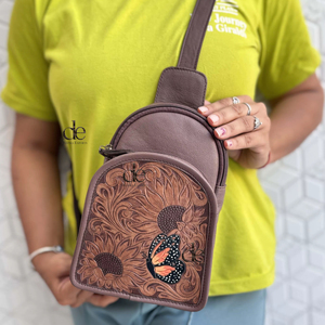 Sac à bandoulière en cuir sculpté et gaufré, élégant et tendance, sac de voyage en cuir véritable, facile à transporter, multi-usages - Product Image 1