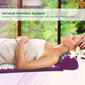 2026 Juego de colchoneta y almohada de acupresión con núcleo de espuma viscoelástica, colchoneta de yoga morada con bolsa de transporte para alivio y terapia de puntos gatillo - Product Image 3