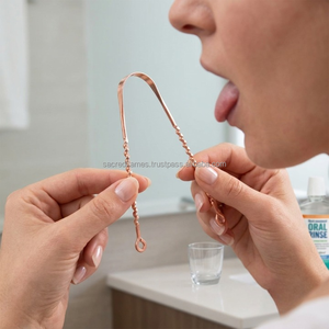 Limpiador de Lengua de Cobre Puro, Raspador con Mango Espiral Ondulado, Herramienta Ayurvédica para la Higiene Bucal, Eliminador de Mal Aliento - Product Image 6