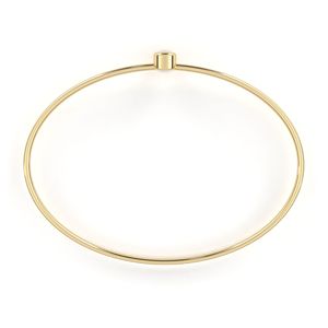 AMBER JEWELS Rose <b>Gold</b> Minimalist <b>Bangle</b> Brilliant Cut Lab Grown Diamond Bezel Setting Unisex Everyday Wear IGI Bracelet - Product Image 4