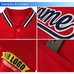 <b>Lightweight</b> Custom Men's Varsity Baseball Letter <b>Jacket</b> Blue Yellow Stand Collar Stitched Text Logo Breathable <b>Summer</b> - Product Image 5
