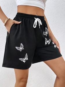 ECONEX SPORTS 2025 – Nouveaux ensembles de shorts de yoga et de sport pour femmes, style streetwear, shorts en coton grande taille pour femmes avec logo personnalisé - Product Image 4