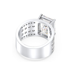 REYES Unique Design 925 Sterling <b>Silver</b> Emerald Cut 6.11 Carat Moissanite Solitaire <b>Ring</b> <b>Statement</b> Engagement <b>Rings</b> For Women - Product Image 4