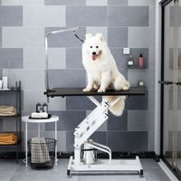 Table de toilettage pour animaux de compagnie à levage en Z robuste, station de toilettage pour chiens hydraulique avec une grande taille pour le confort et la commodité