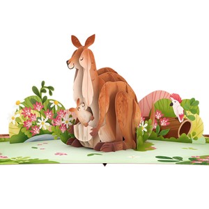 Animal Kangaroo Special Theme 3D Pop Up Greeting Card Special Collection Love Mom Handmade Pop Up Card Origami Greeting Card 3D - Product Image 1