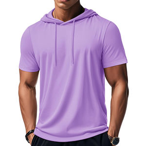 Sudadera con capucha de color sólido 100% algodón, con logo impreso personalizado de alta calidad, para hombre, para uso diario en verano, mezcla de algodón básica. - Product Image 1