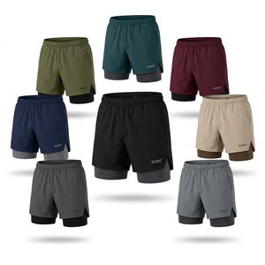 OEM Private Label 2 1 Men's Running Gym Workout <b>Shorts</b> Inner Compression Liner Four-Way <b>Stretch</b> Lightweight Quick Dry 100% - Product Image 1