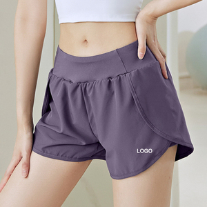 กางเกงขาสั้นโยคะเอวสูงผ้ายืดสีพื้นสำหรับผู้หญิง มีกระเป๋า เหมาะสำหรับออกกำลังกาย วิ่ง และฟิตเนสในช่วงฤดูร้อน - Product Image 5