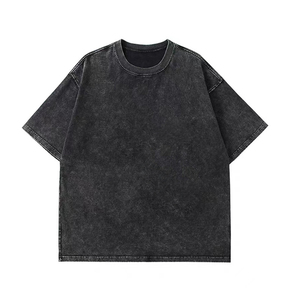 T-shirt oversize streetwear pour homme, gris délavé, motif graphique, style vintage, hip-hop, décontracté, coupe ample, en coton - Product Image 3