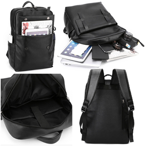 Genuine Leather Business Backpack Male Minimalist Style Zipper Closure 20-35L Capacity Waterproof Softback Daily Use - Product Image 6