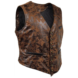 Nouveau Gilet en Cuir Véritable de Vache 2026 pour Homme, Veste sans Manches Épaisse de Motard, Gilet de Motard en Cuir Multi-Poches - Product Image 3