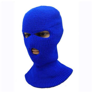 Balaclava en tricot blanc à 3 trous, masque facial unisexe pour adulte, couverture chaude d'hiver pour l'extérieur, 100% acrylique - Product Image 6