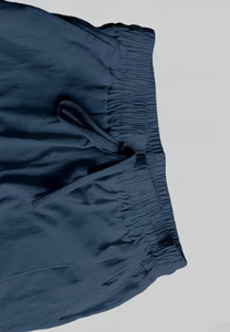 Pantalones Anchos Azul Marino para Hombre, Cintura Elástica con Cordón, Pantalones Casuales Holgados con Bolsillos Laterales - Product Image 4