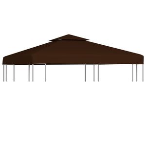 Telo di Copertura Superiore per Gazebo a 2 Livelli Marrone 9.1 Oz/yd2 9.8 X 9.8 Pollici Accessorio per Tende e Pergole - Product Image 1