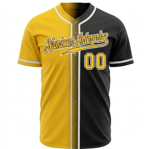 Maillot de baseball personnalisé avec corps uni et rayures simples sur les manches pour vêtements d'équipe et commandes OEM - Product Image 5