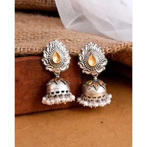 Pendientes Largos de Plata Meera Jaipur Shubha - Product Image 3