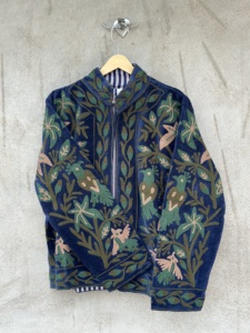 Handmade <b>Velvet</b> Suzani <b>Jacket</b> Eco-Friendly Breathable Cotton Floral Embroidery Full Sleeves Vintage Boho Botanical Design Winter - Product Image 5