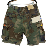 Shorts Cargo Homme Personnalisés OEM, Écologiques, Style Urbain, 100% Polyester, Imprimé par Transfert Thermique, Tissu Peigné, Taille Mi-Haute Élastique