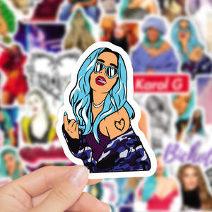 50 autocollants Karol G, autocollants en vinyle PVC écologiques, pack d'autocollants de dessins animés pour les fans et la décoration - Product Image 2