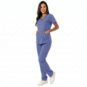 Conjuntos de Uniformes Médicos de Algodón 100% Transpirables de Secado Rápido, Pantalones Jogger, MOQ Bajo, Mejores Uniformes Médicos de Enfermería para Mujer, Tejidos - Product Image 6