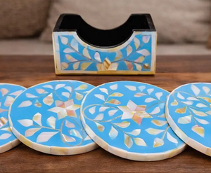 Sous-verres de luxe pour la maison, décoratifs, fabriqués avec des matériaux de coquillages de haute qualité, pour une utilisation quotidienne élégante à la table. Ensemble de sous-verres. - Product Image 6