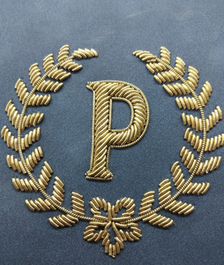 Handmade Embroidered Custom Made Bullion Wire Royal Crown Patches 3D Embroidery Golden &<b>Silver</b> Fashion Badges For Uniform - Product Image 3