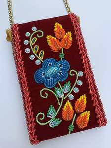 Bolso para Teléfono con Cuentas y Correa Larga, Cartera Móvil de Lujo con Cuentas y Bordado de Cristal, Etiquetas y Tarjetas - Product Image 4