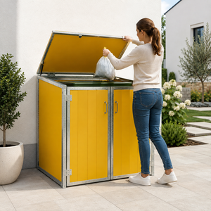 OEM/ODM Simple Metal Wall-Mounted Collapsible Portable Decorative Outdoor <b>Bin</b> Cover Water Resistant for Garden Use EDPTBC000 - Product Image 1