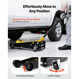 Martinetto idraulico da officina in acciaio a basso profilo da 3 tonnellate (6614 libbre) con pompa a sollevamento rapido a pistone singolo per auto - Product Image 5