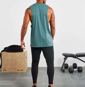 Machine Stitched Men Cut Out Sleeveless Shirt Gym <b>Stringer</b> <b>Vest</b> Blank Workout Shirt Muscle Tee Bodybuilding Tank Top Fitness - Product Image 6