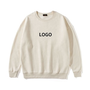 Sudadera con serigrafía de algodón 100% personalizada, sudadera informal de gran tamaño esencial, forro polar grueso, línea larga, cuello redondo, tejido de diseñador - Product Image 2