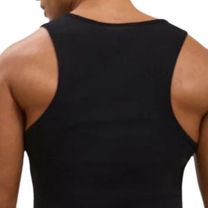Camiseta sin mangas negra acanalada para hombre, camiseta deportiva para gimnasio, ajuste muscular, ropa deportiva para entrenamiento y fitness - Product Image 3