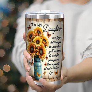 Stainless Steel Tumbler 20oz Vacuum Insulated With Sunflower Design For <b>Daughter</b> Gift - Product Image 3