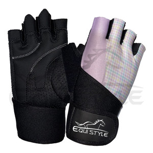 Guantes de gimnasio de medio dedo al por mayor con soporte para muñeca, guantes de entrenamiento con logo personalizado, guantes de protección para la palma para levantamiento de pesas - Product Image 1