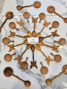 Polished Natural Wood Spoon with Deep Bowl for Easy Scooping Stirring and Mixing in Cooking or Baking Application - Product Image 3