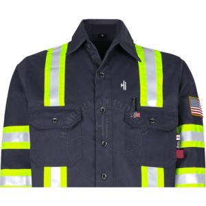Shirt High Quality High Visibility Reflective Shirt 100% cotton safety wear welding FRC shirt Light Weight for Summer Welding - Product Image 3