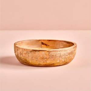 Bol décoratif de luxe en bois massif, bassin en bois sculpté à la main de style minimaliste pour la décoration de la maison et des hôtels, plats de service rustiques en bois de manguier en gros - Product Image 2