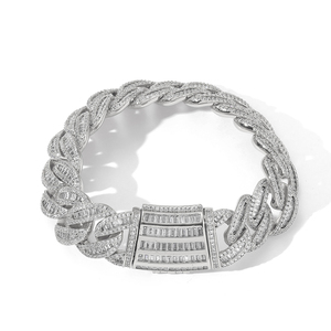 Bracelet chaîne cubaine en argent 925 et moissanite pour femme, serti de diamants, léger, bijou de luxe, cadeau - Product Image 6