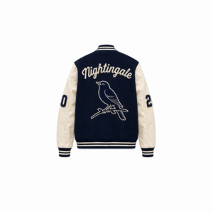 Chaqueta Varsity Personalizada con Cuerpo de Lana y Mangas de Cuero, Parche Bordado Personalizado, Chaqueta Letterman de Béisbol, Chaqueta Urbana Personalizada - Product Image 2