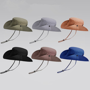 Chapeau Bob de Pêcheur Safari Extérieur Imperméable à Large Bord Séchage Rapide Protection UV pour la Randonnée Estivale avec Cordon - Product Image 2