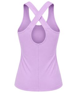 Custom Lavender Women <b>Cross</b> Back Yoga Tank <b>Top</b> Breathable Sleeveless Gym Fitness Workout Activewear Sports Running Vest Shirt - Product Image 2