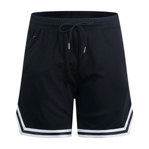 Shorts de course athlétiques pour hommes de haute qualité, couleur noire, séchage rapide, réfléchissants, avec poches zippées - Product Image 1