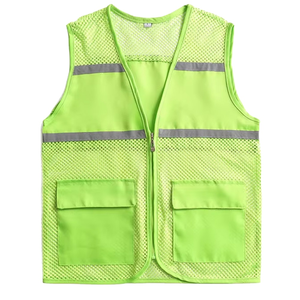Top Quality Breathable Mesh Reflective <b>Work</b> Vest LED Flash <b>Waterproof</b> Zipper Front High Visibility Outdoor Utility Vest - Product Image 2