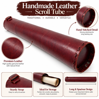 Étui de protection vintage en cuir gaufré de grande taille (30 pouces) pour diplômes, certificats et impressions d'art